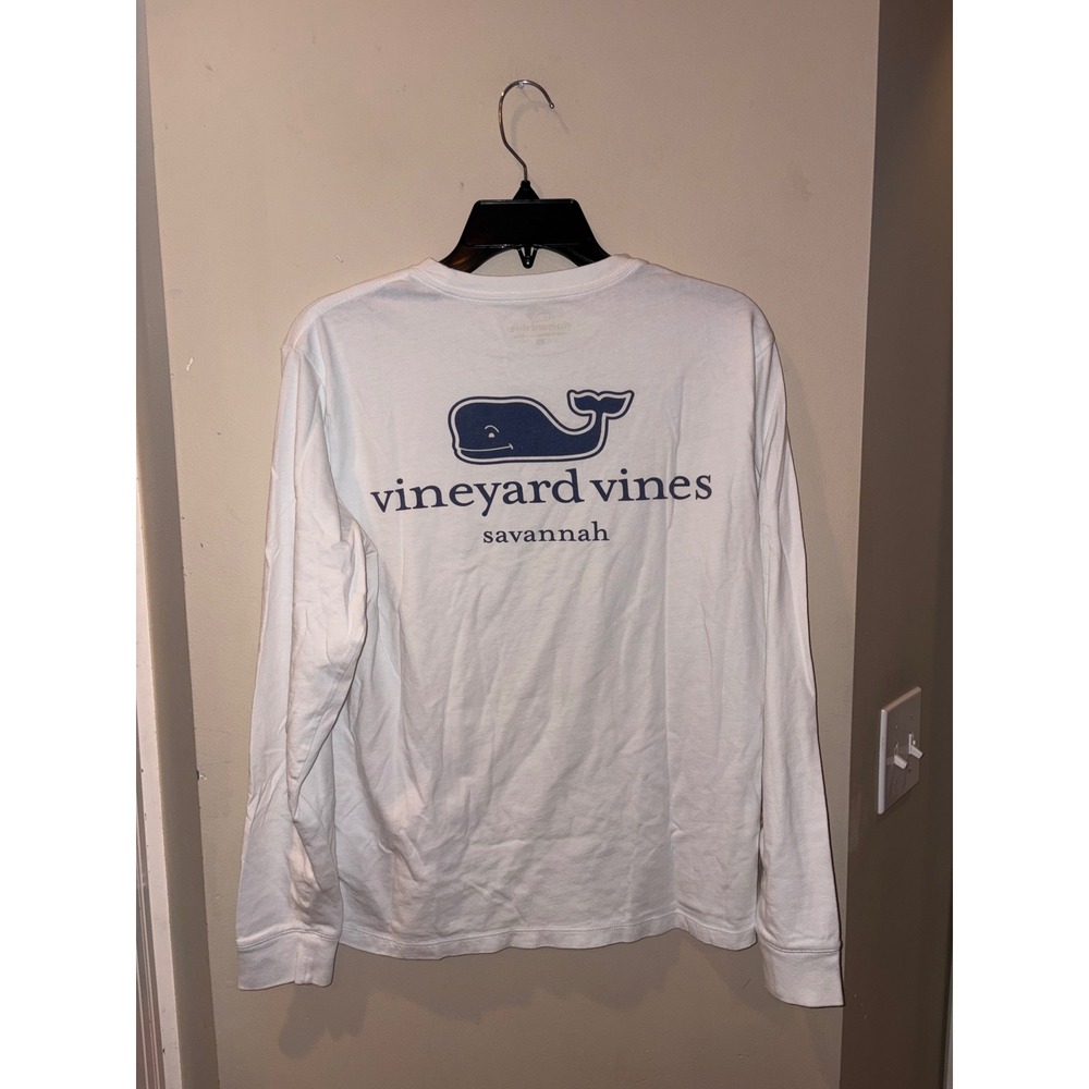 Vineyard Vines Savannah Long Sleeve Graphic Pocket Tee White XS‎